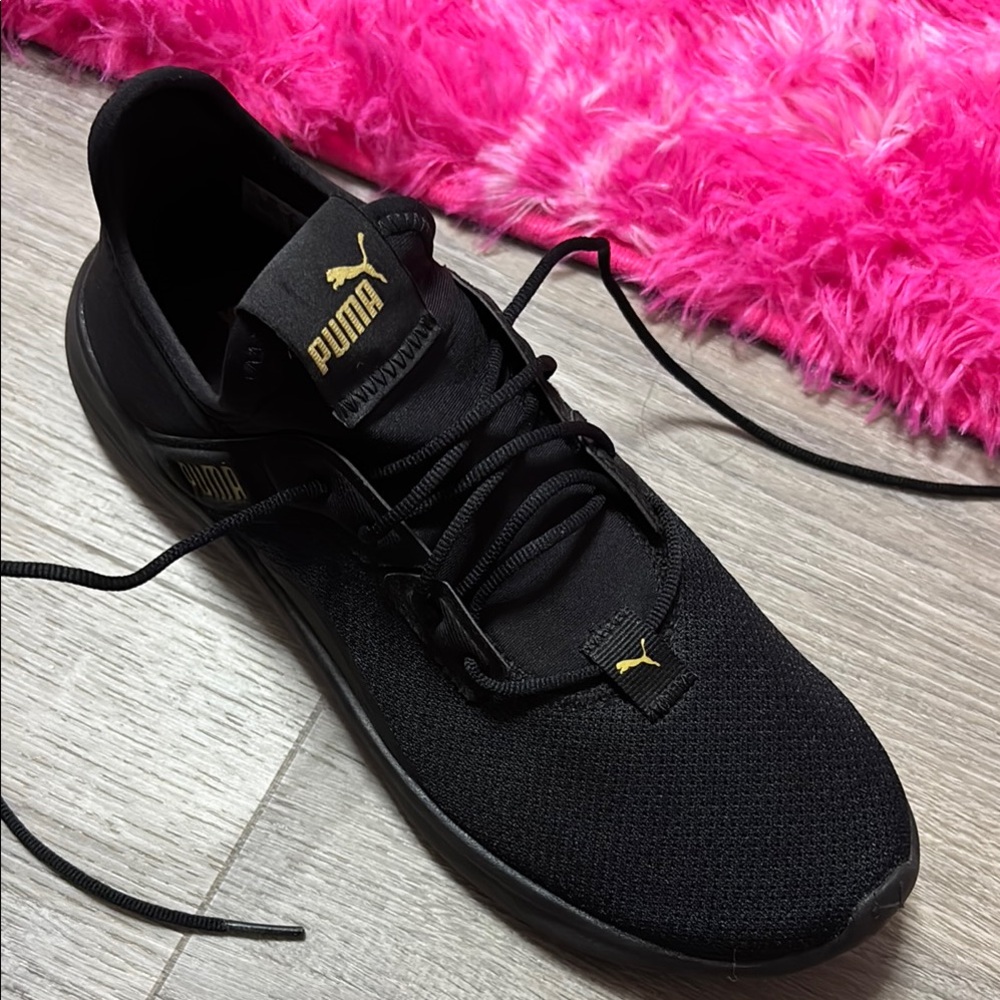 PUMA Women’s Black and Gold Sneakers